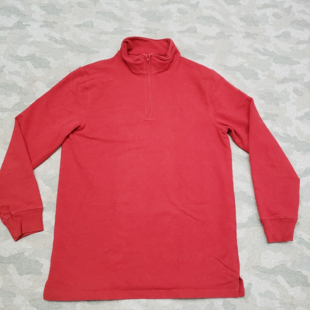 Pendleton Sweater Mens Small Red Quarter‎ Zip Long Sleeve Mock Neck